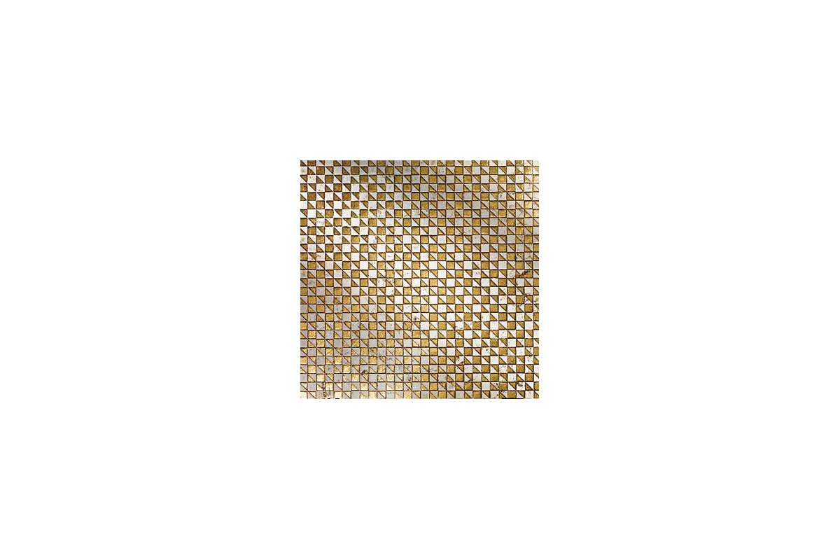 Мрамор Petra Antiqua Lacche 1 Optical 2 Fondo Biancone Decoro Oro 30,5 X 30,5