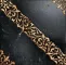 SCROLL Fondo Nero Marquinia - Decoro Oro  30,5 x 30,5