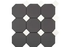 Керамогранит CE.SI. Full Body Ottagono 10X10 Su Rete Carbonio- Toz.3.5X3.5 Fluoro