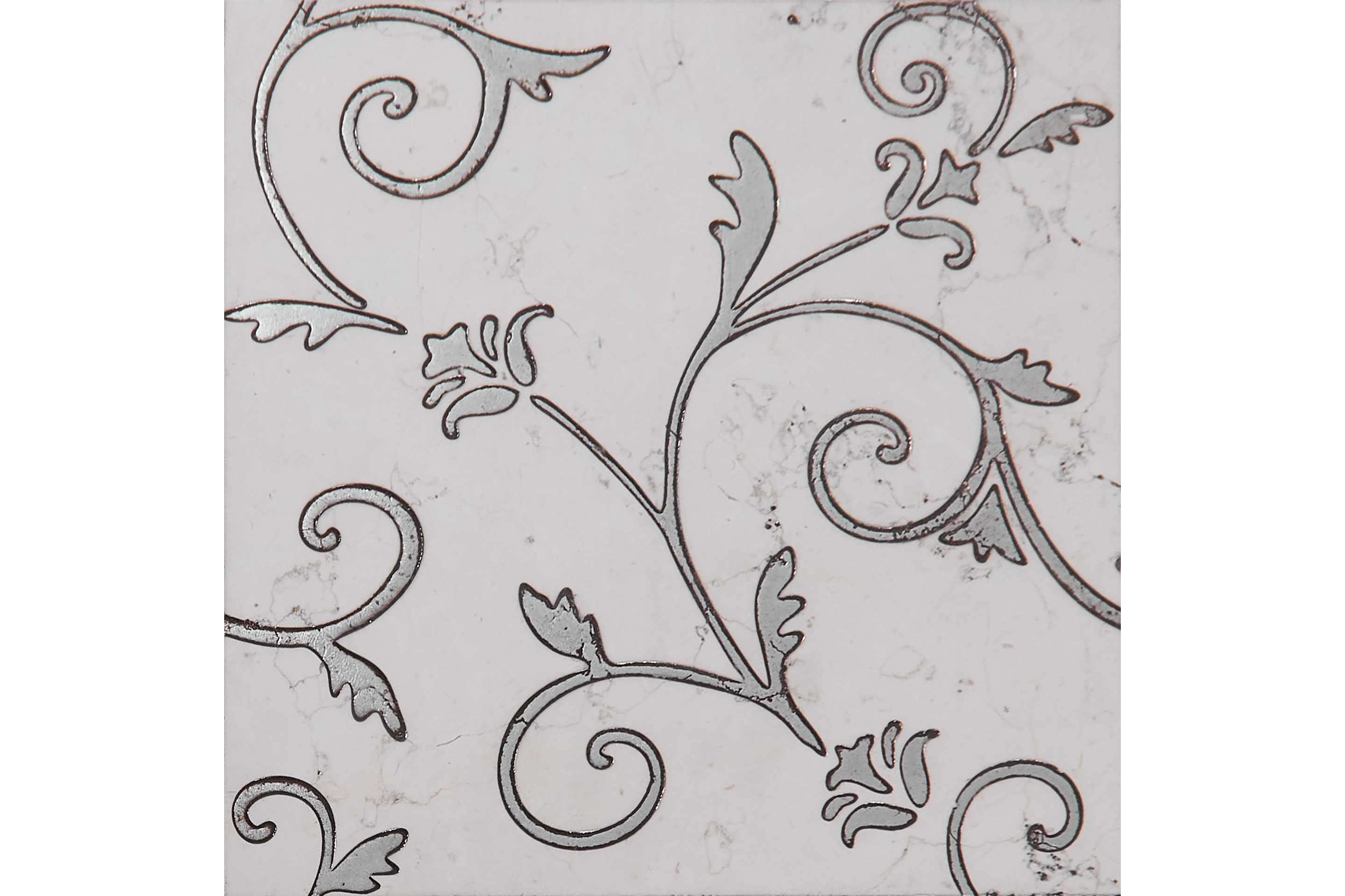 Мрамор Petra Antiqua Acqueforti Tiles Hibiscus 2 Londongrey Dec.silver