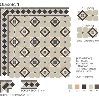 Керамогранит TopCer Victorian Designs (Викториан Дизайн) Odessa 1