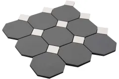 Керамогранит CE.SI. Full Body Ottagono 10X10 Su Rete Nickel- Toz.3.5X3.5 Fluoro