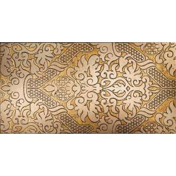 Мрамор Petra Antiqua Lacche 2 SHINY Fondo Oro - Decoro Travertino Chiaro 30,5 x 60