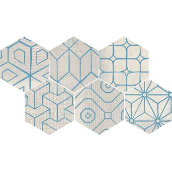 Керамогранит Cir Serenissima Mat Mat Cloud Dec Blu Mix 6 Esagona