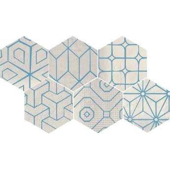 Керамогранит Cir Serenissima Mat Mat Cloud Dec Blu Mix 6 Esagona