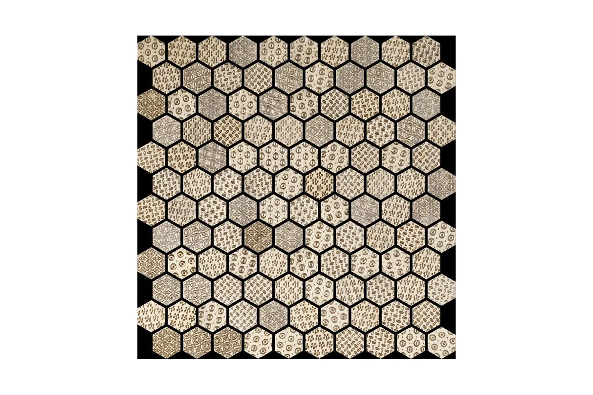 Мрамор Petra Antiqua Evolution Esagono 3,2 Biancone Silver
