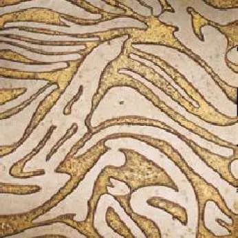 Мрамор Petra Antiqua Lacche 1 WAVE Fondo Oro - Decoro Travertino Chiaro 30,5 x 30,5