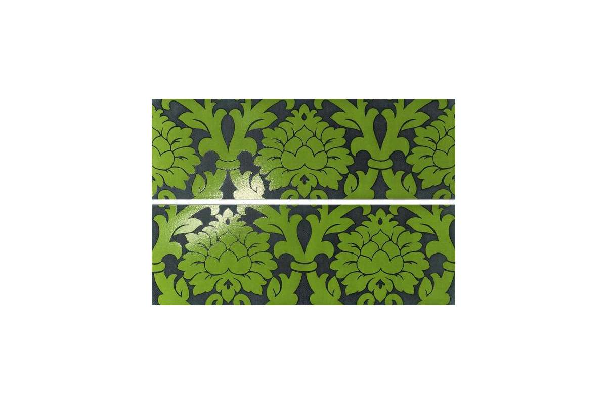 Керамогранит Settecento New Baroque Decoro Velvet ( A + B ) Black/Green 24X72