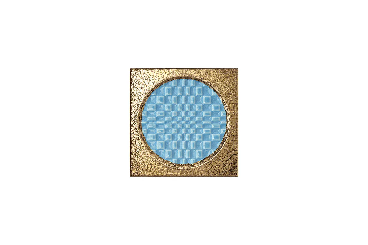 Керамогранит Iris Ceramica Citta di Faenza Decoro Oro Geo Azzurro Crackle