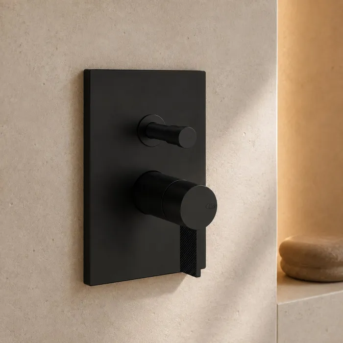 Cантехника Gessi Inverso Diamantato Внешняя часть настенного смесителя на 2 выхода с перекл ванна/душ