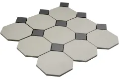 Керамогранит CE.SI. Full Body Ottagono 10X10 Su Rete Alluminio-Toz.3.5X3.5 Nickel