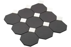 Керамогранит CE.SI. Full Body Ottagono 10X10 Su Rete Carbonio- Toz.3.5X3.5 Fluoro