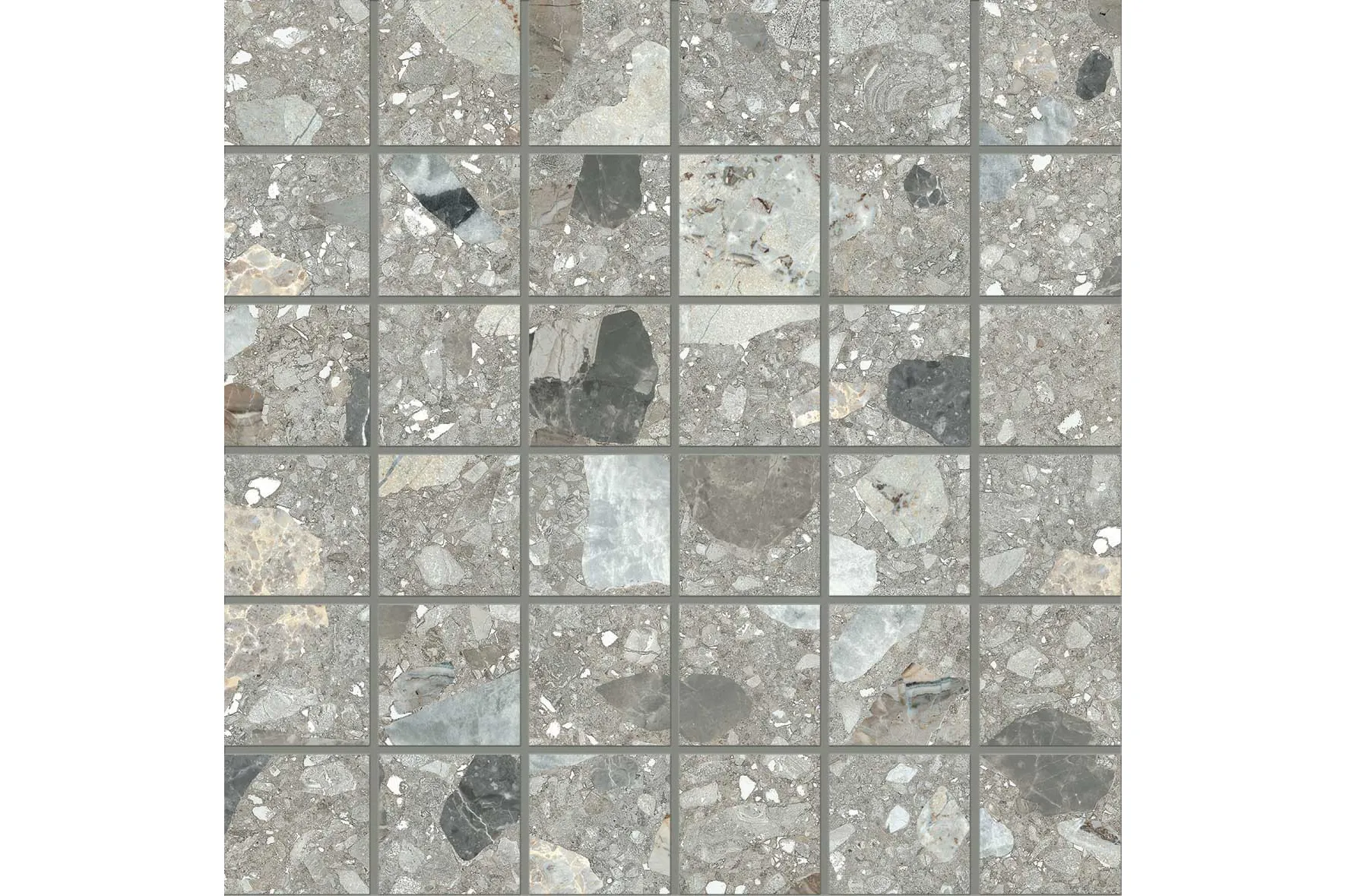Керамогранит Ergon by Emil Group Lombarda Mosaico 5X5 Cenere Mix