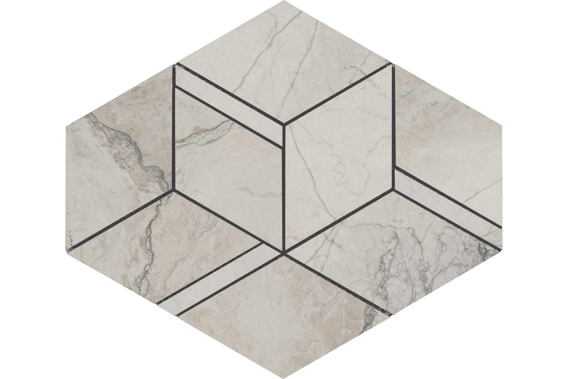 Керамогранит La Fabbrica Bolgheri Stone Rombo Natural-White