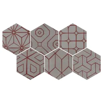 Керамогранит Cir Serenissima Mat Mat Zinc Dec Red Mix 6 Esagona