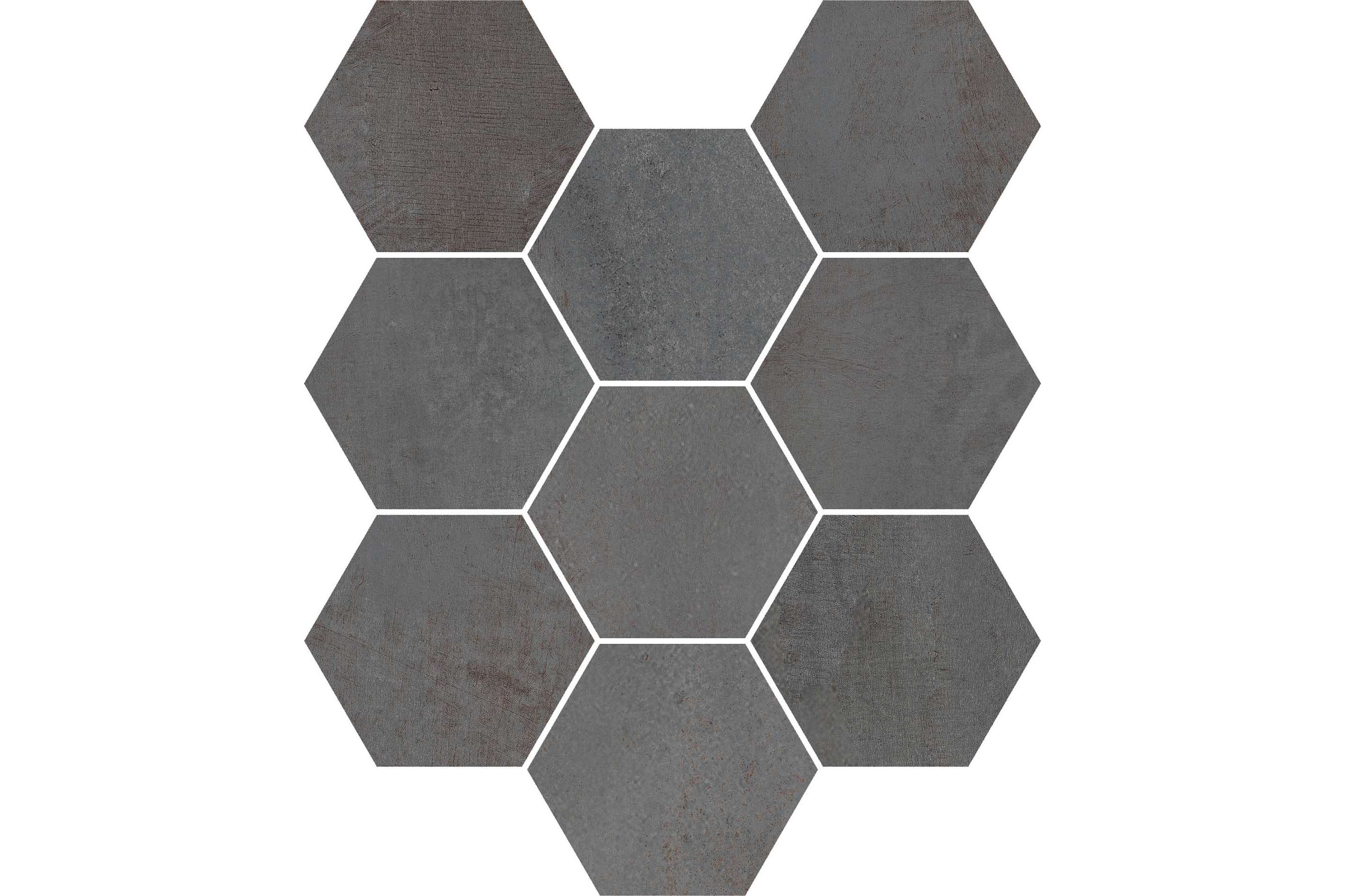 Керамогранит Casalgrande Padana Fusion Mosaico Esagoni Graphite