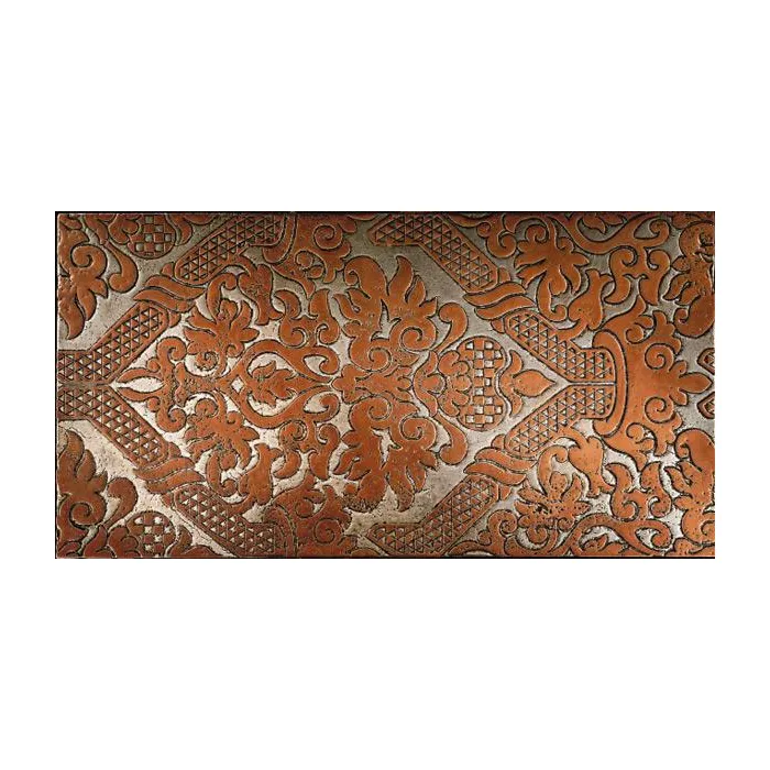 Мрамор Petra Antiqua Lacche 2 SHINY  Fondo Argento - Decoro Travertino Rosso 30,5 x 60
