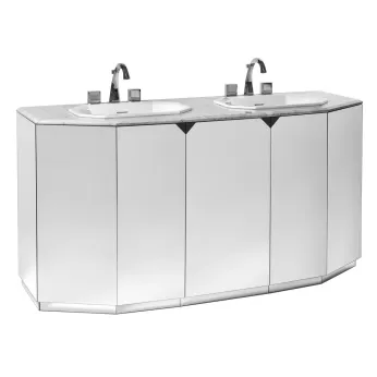 Originali Interni Italiani FANTASMA BASE PORTA LAVABO DOPPIO 165x60x85h, 2 ANTE E CASSETTONE