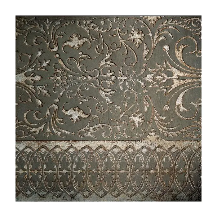 Мрамор Petra Antiqua Lacche 2 CAMELOT Fondo Londongrey - Decoro Argento 30,5 x 30,5