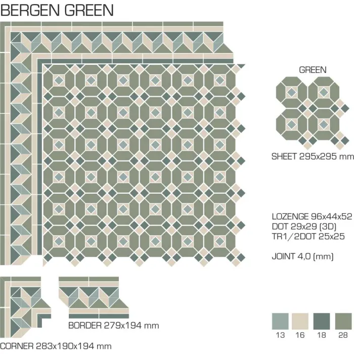 Керамогранит TopCer Victorian Designs Bergen green