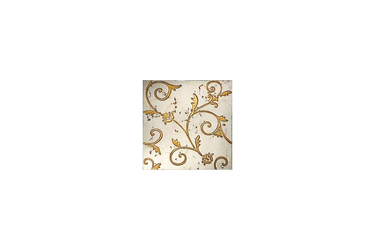 Мрамор Petra Antiqua Lacche 2 Flower Fondo Biancone Decoro Oro 30,5 X 30,5