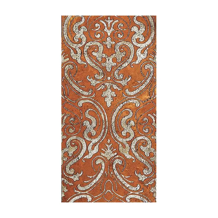 Мрамор Petra Antiqua Lacche 1 SHIRAZ 2 Fondo Travertino Rosso - Decoro Argento 30,5 x 60