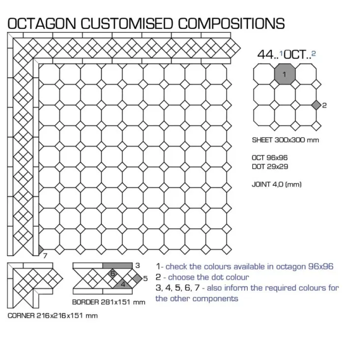 Керамогранит TopCer Victorian Designs Octagon customised