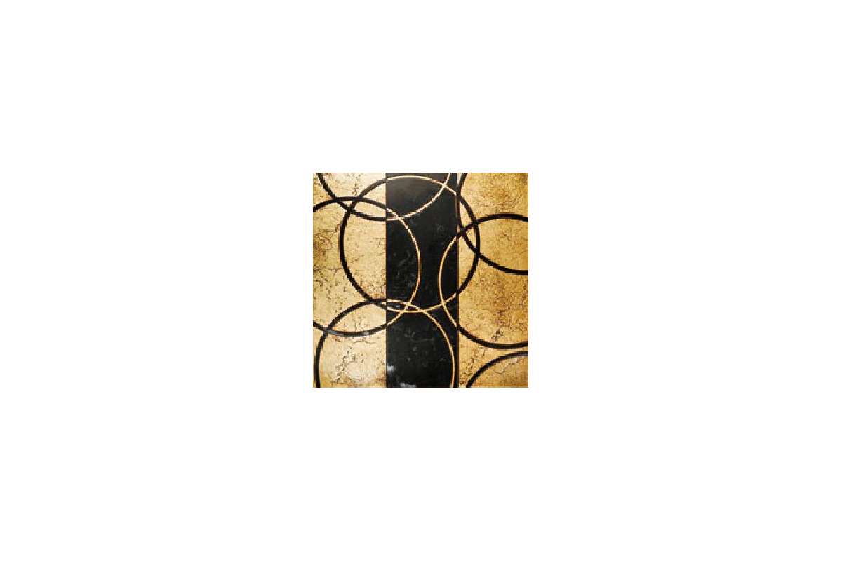 Мрамор Petra Antiqua Lacche 1 Optical 9 Fondo Oro - Decoro Nero Marquinia 30,5 X 30,5