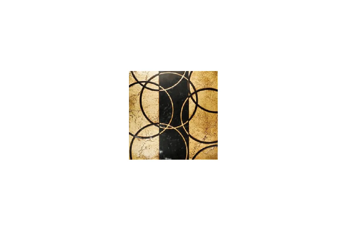 Мрамор Petra Antiqua Lacche 1 Optical 9 Fondo Oro - Decoro Nero Marquinia 30,5 X 30,5