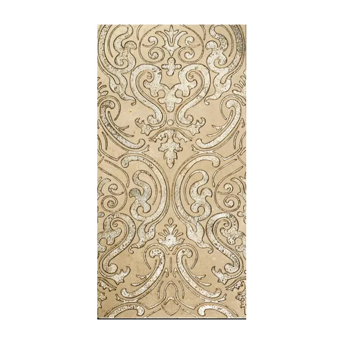 Мрамор Petra Antiqua Lacche 1 SHIRAZ 2 Fondo Travertino Chiaro - Decoro Argento 30,5 x 60