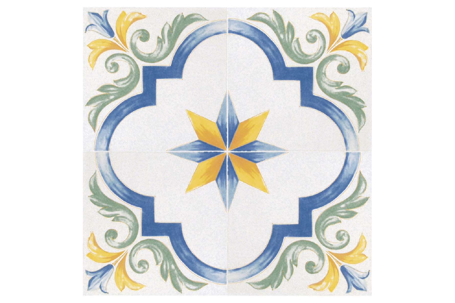 Керамогранит Savoia Antiche Riggiole Napoletane Rosone Santachiara 4 Pezzi