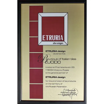 Диплом от Etruria