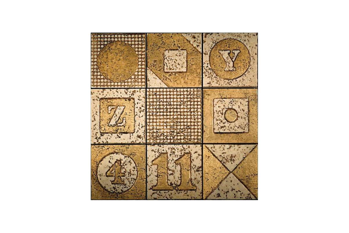 Мрамор Petra Antiqua Lacche 2 Spray Patch Fondo Travertino Chiaro Decoro Oro 10 X 10