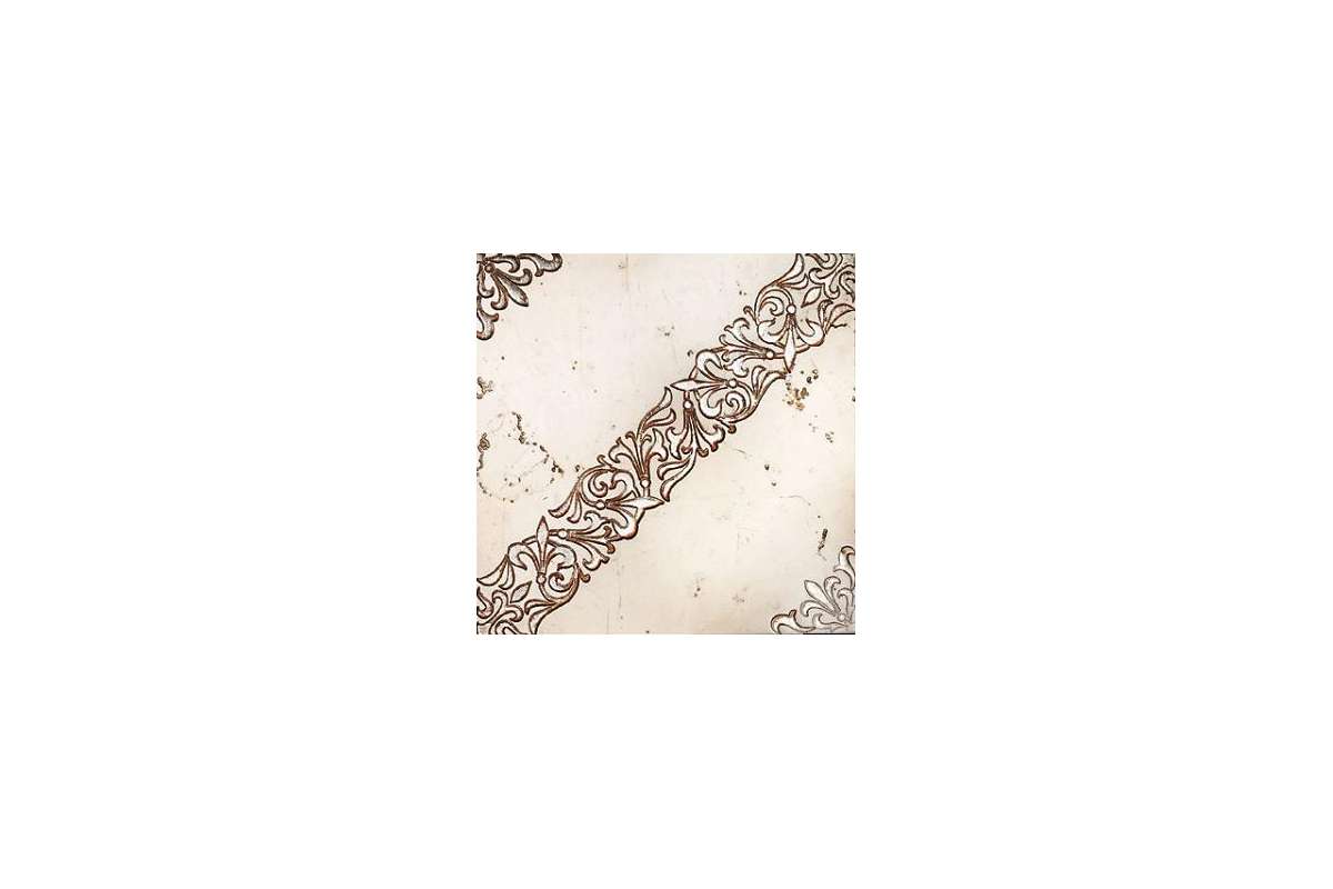 Мрамор Petra Antiqua Lacche 1 Scroll Fondo Biancone - Decoro Argento 30,5 X 30,5