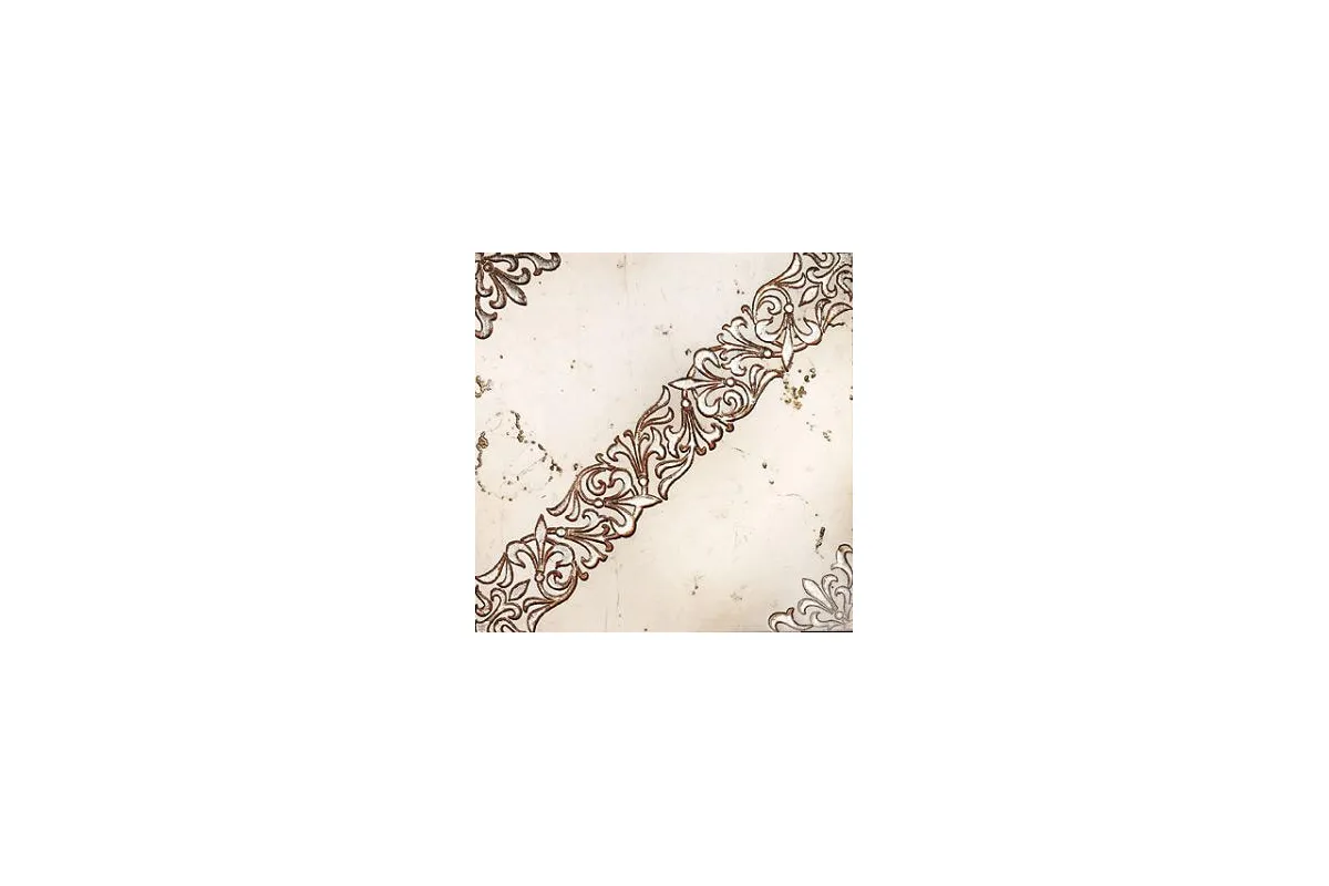 Мрамор Petra Antiqua Lacche 1 Scroll Fondo Biancone - Decoro Argento 30,5 X 30,5
