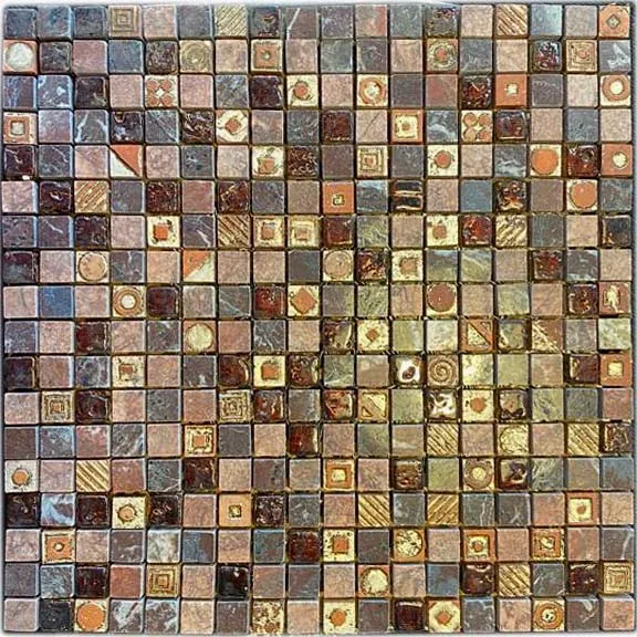 Мрамор Petra Antiqua Acqueforti Mosaics Mosaico 1.5x1.5 su Rete CALEIDOS 13