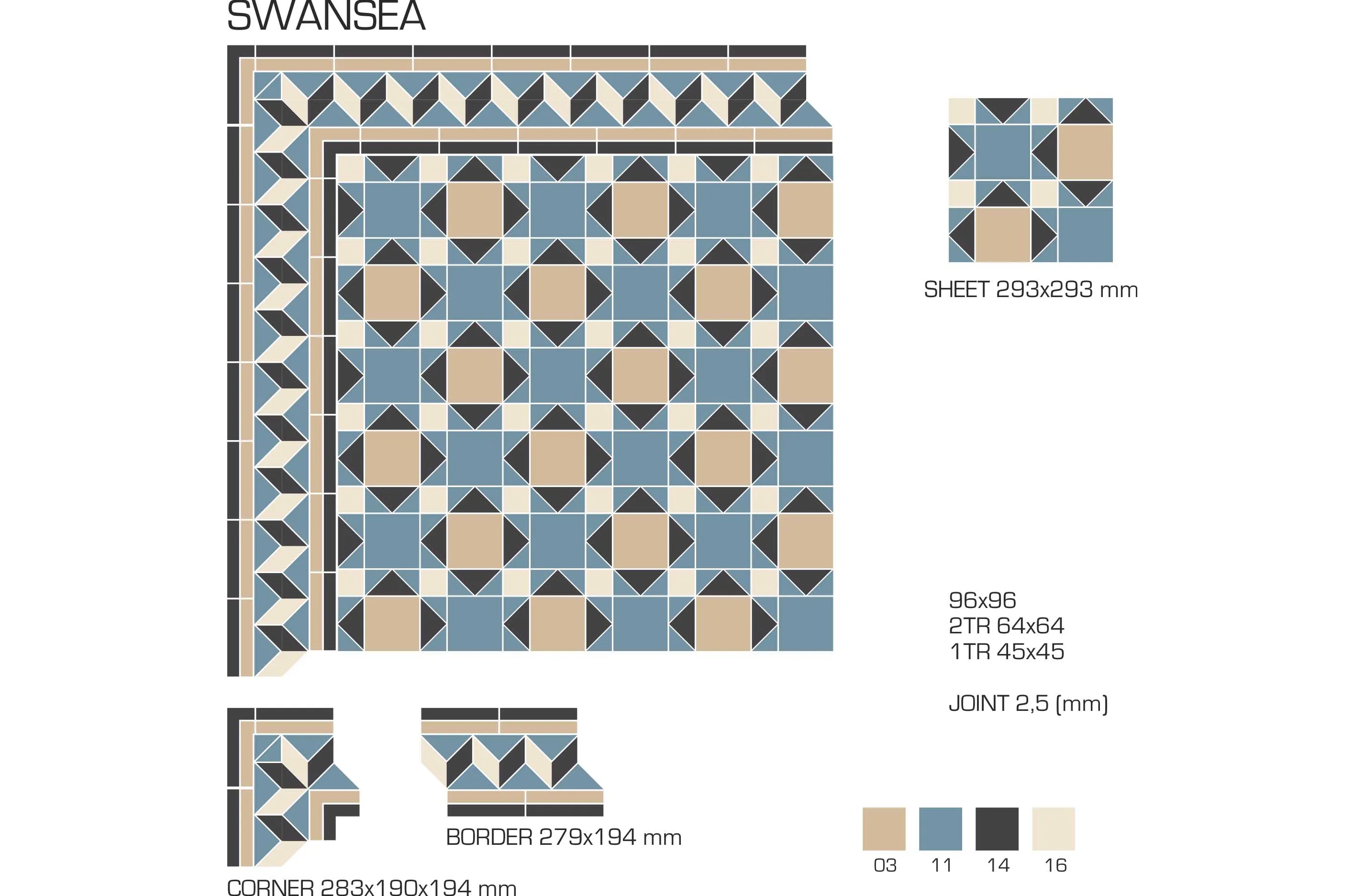 Керамогранит TopCer Victorian Designs Swansea