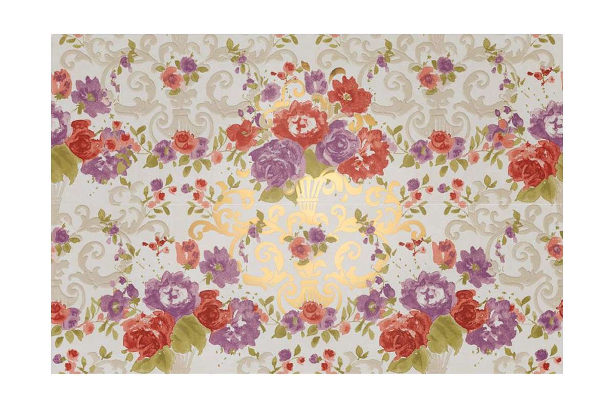 Керамогранит Petracers Primavera Romana (Примавера Романа) Fioritura Su Bianco Oro