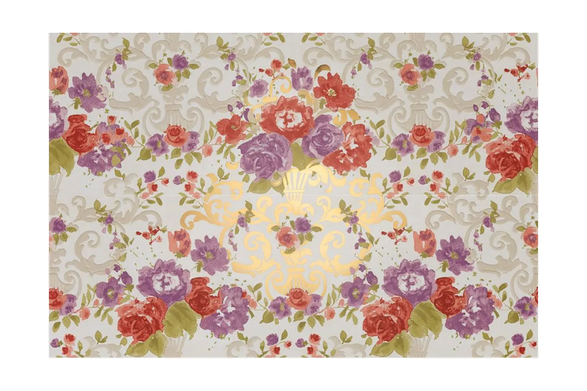Керамогранит Petracers Primavera Romana (Примавера Романа) Fioritura Su Bianco Oro