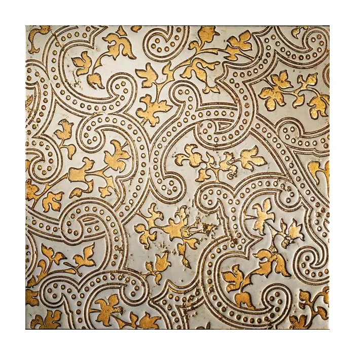 Мрамор Petra Antiqua Lacche 2 CASHMERE Fondo Biancone Decoro Oro 30,5 x 30,5