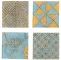 Musiva Decoro " D " Giallo/acquamarina  4.5x4.5 (4 Pezzi)