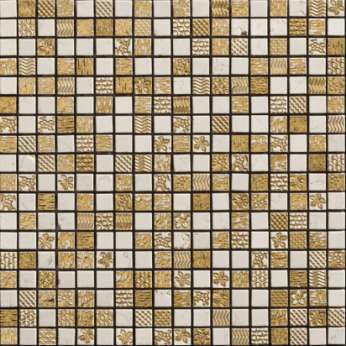 Мрамор Petra Antiqua Acqueforti Mosaics MOSAICO YOKO 1.5х1.5 BIANCONE DORATO