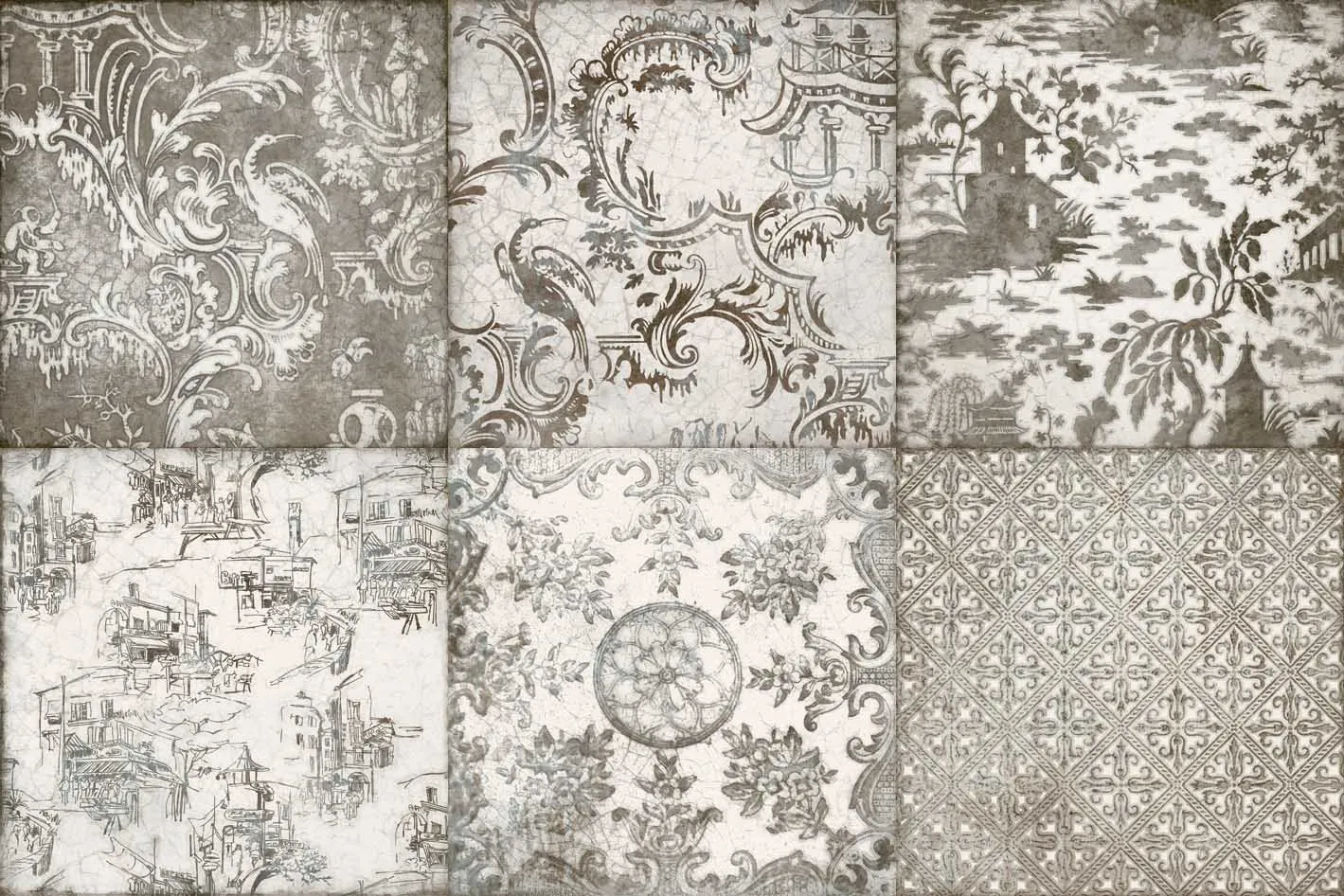 Керамогранит Iris Ceramica Maiolica Ornamenta Grigio