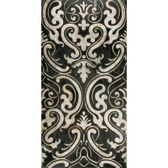 Мрамор Petra Antiqua Lacche 1 SHIRAZ 2 Fondo Nero Marquinia - Decoro Argento 30,5 x 60