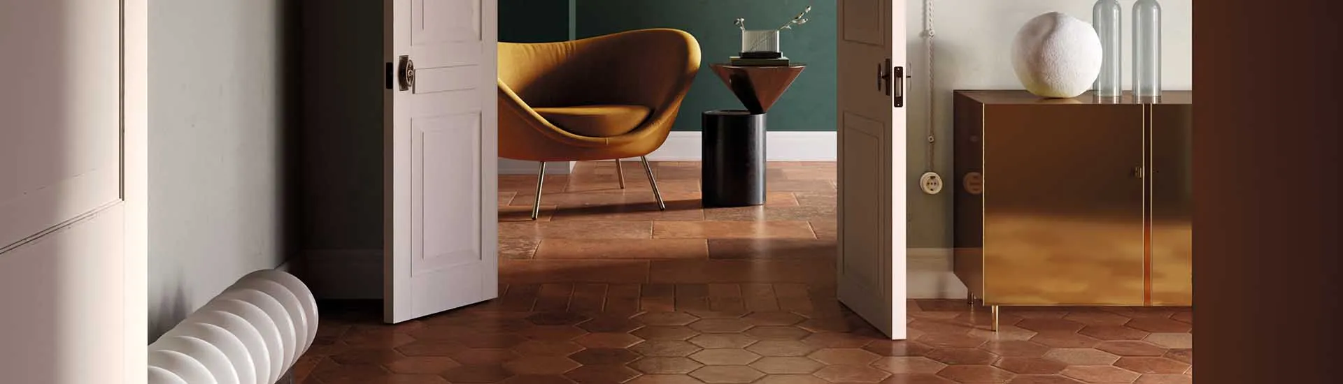 Керамогранит Cir Serenissima Cotto Del Campiano Rosso Siena Esagona