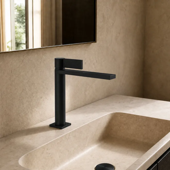 Cантехника Gessi Inverso Diamantato Смеситель для раковины средней длины с донным клапаном 