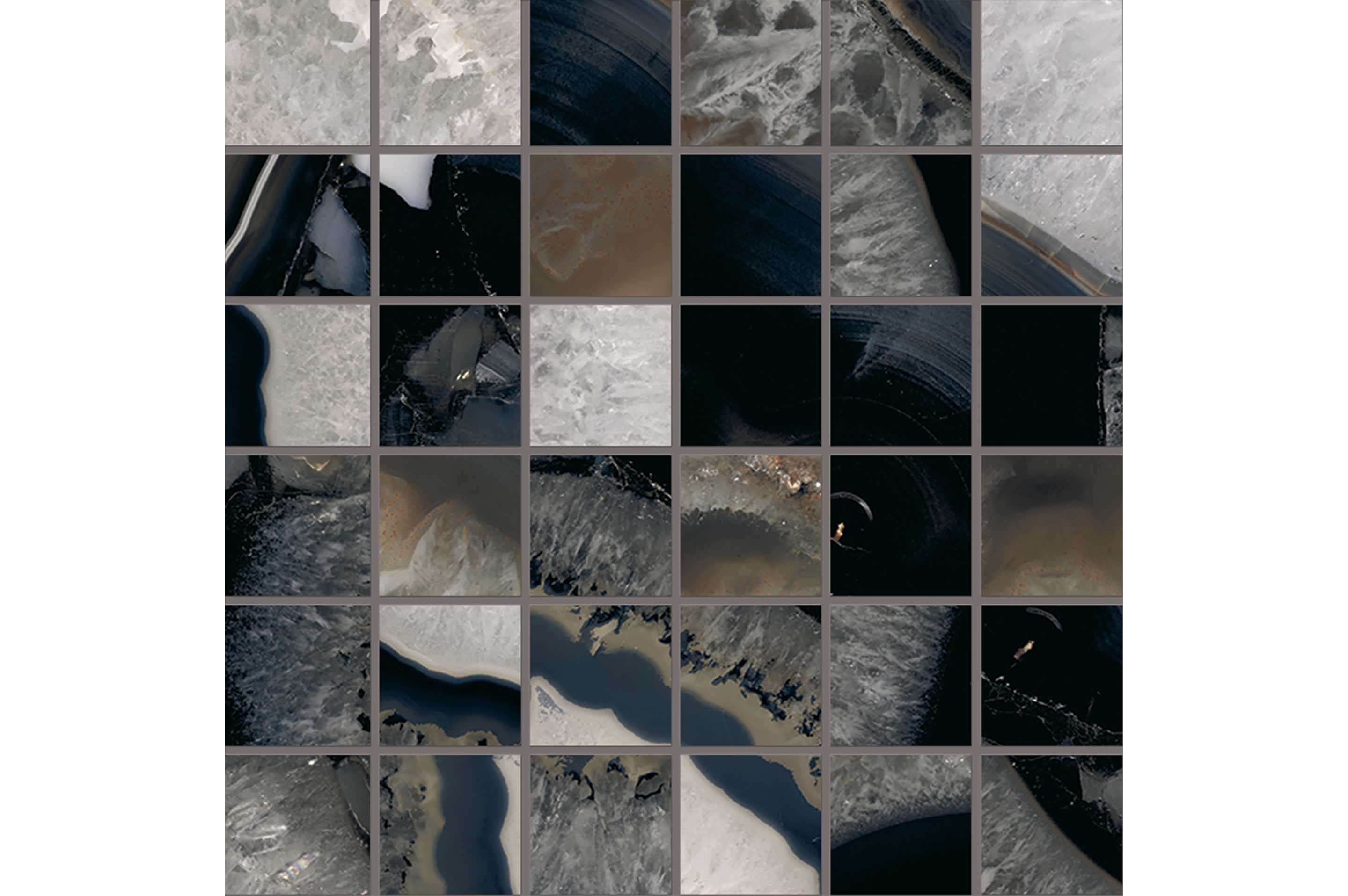 Керамогранит Emil Ceramica Tele Di Marmo Precious Mosaico 5X5 Agate Black