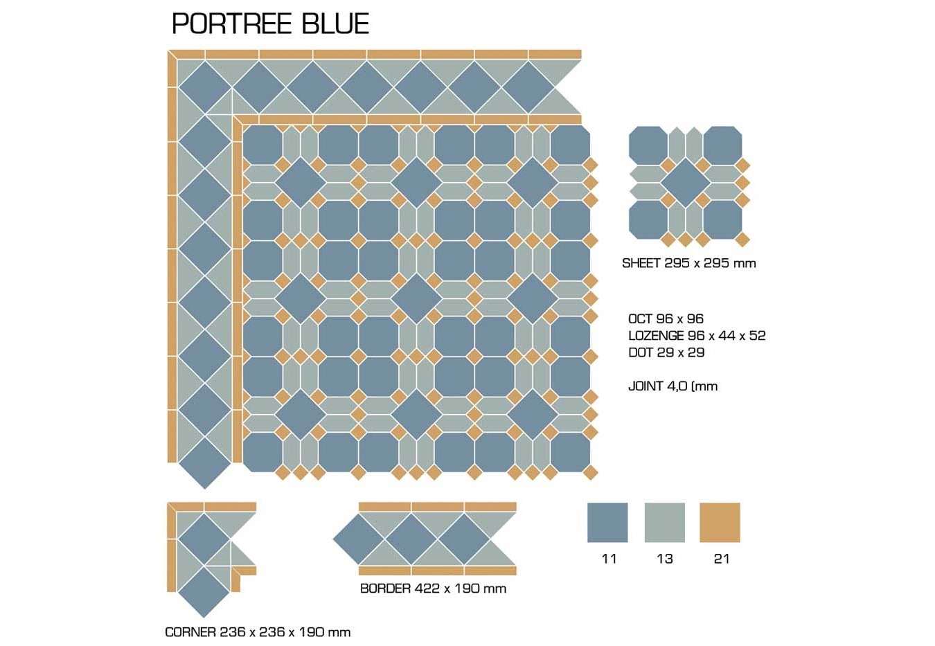 Керамогранит TopCer Victorian Designs (Викториан Дизайн) Portree Blue