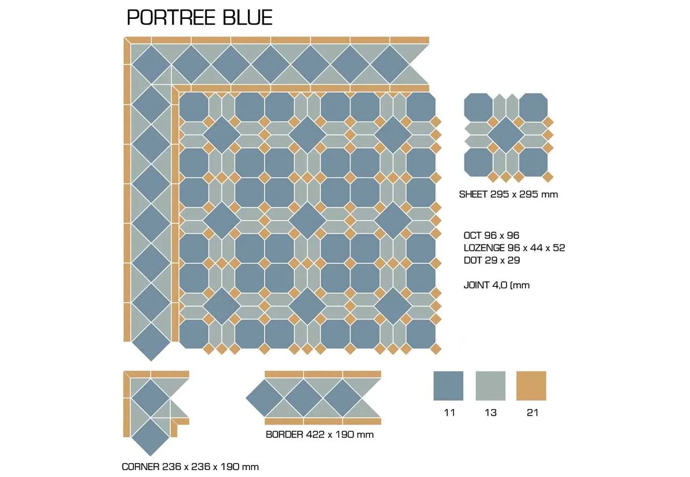 Керамогранит TopCer Victorian Designs Portree Blue
