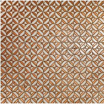 Мрамор Petra Antiqua Lacche 1 OPTICAL 3 Fondo Biancone Decoro Rame 30,5 x 30,5